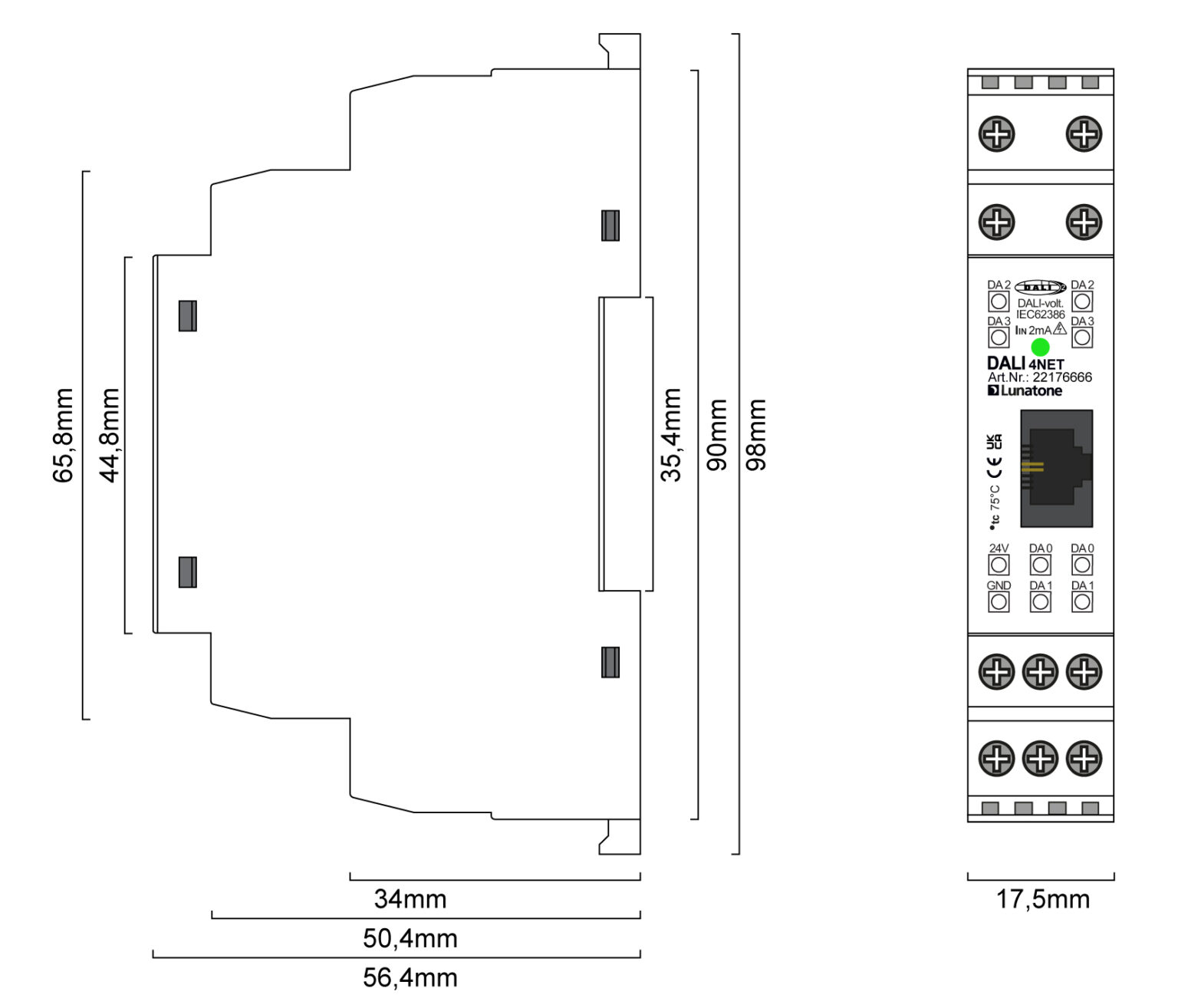 Dali Router DALI 4Net Router med 4 DALI segmenter | Jumitech